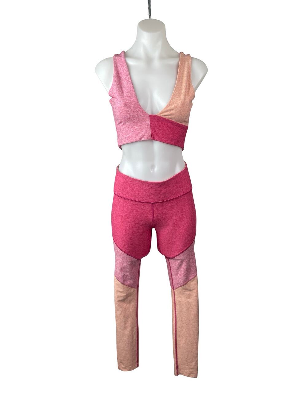 Outdoor Voices Color Block Venus Top Leggings Yoga Gym Athletic Activewear Set S